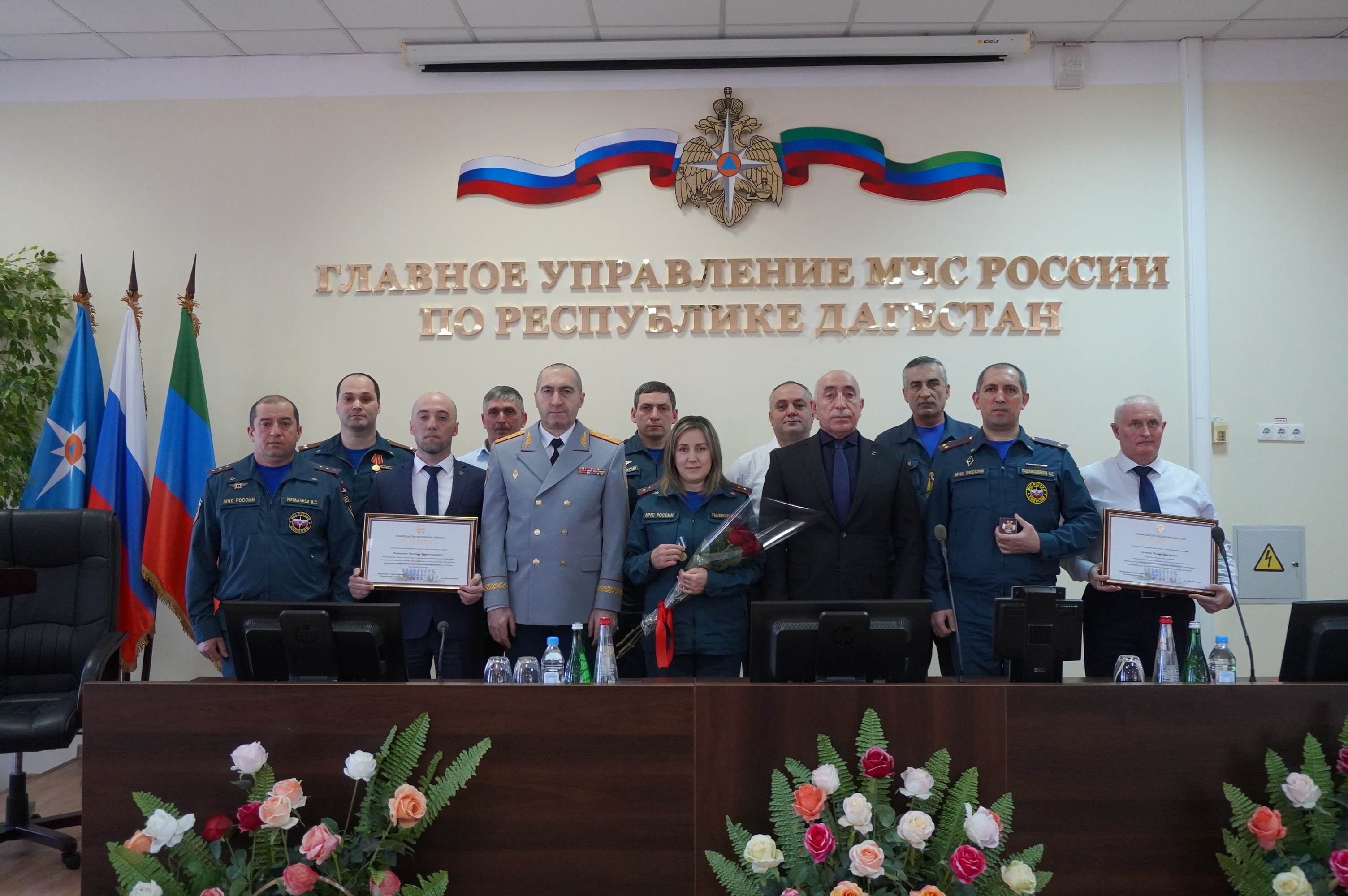 Торжественное мероприятие, приуроченное к празднованию Дня защитника Отечества в МЧС Дагестана